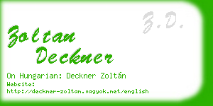 zoltan deckner business card